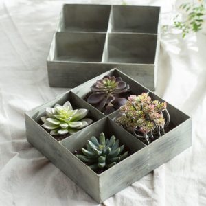 Four Compartment Zinc Tray with Copper Finish