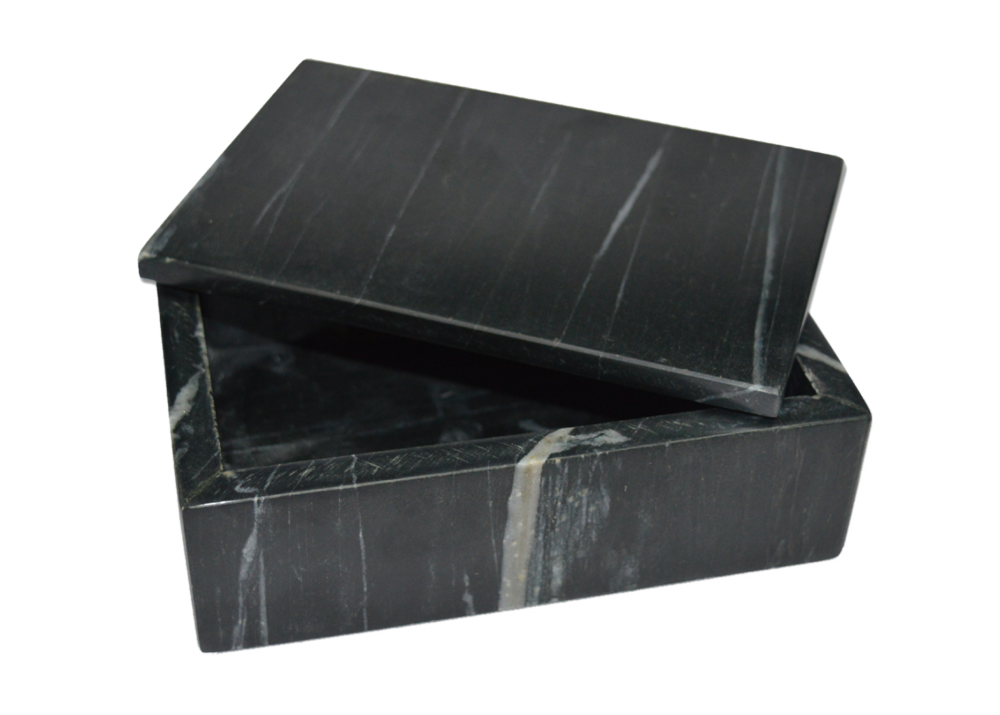 Black Marble Rectangular Box by BIDKhome
