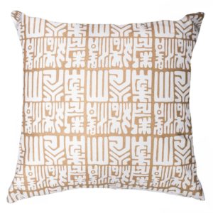 Zulu Gold Block Print Lounge Cushion by Bandhini Homewear Design