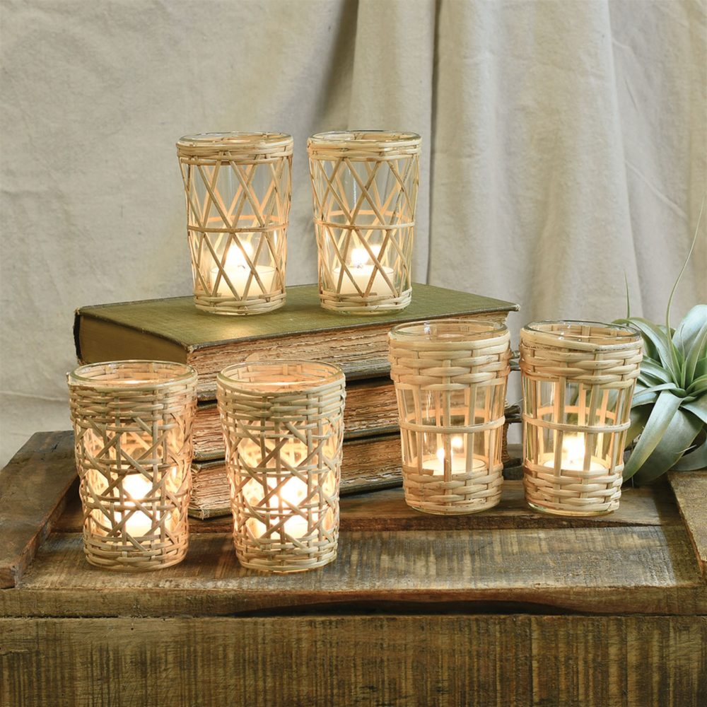 Cane Crisscross Votive Set of 3 by HomArt - Image 2