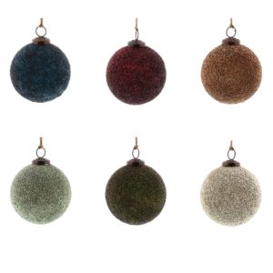 Grand Crystallized Glass Ornaments Set of 6 Assorted Colors by HomArt
