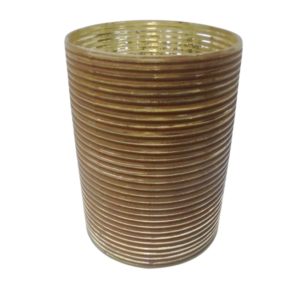 Large Glass Cylinder with Brown Grout by BIDKhome
