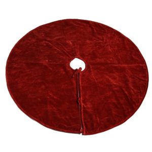 Dark Red Velvet Tree Skirt by HomArt