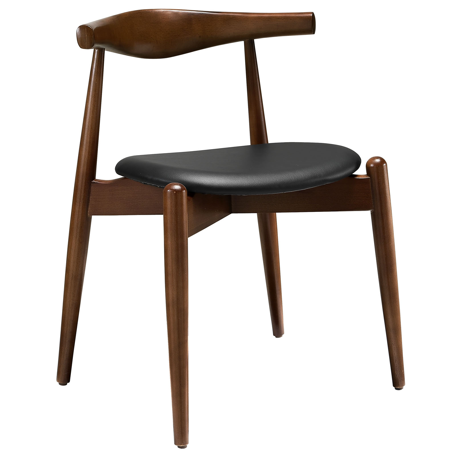 Stalwart Dining Side Chair in Dark Walnut and Black by Modway - Image 2