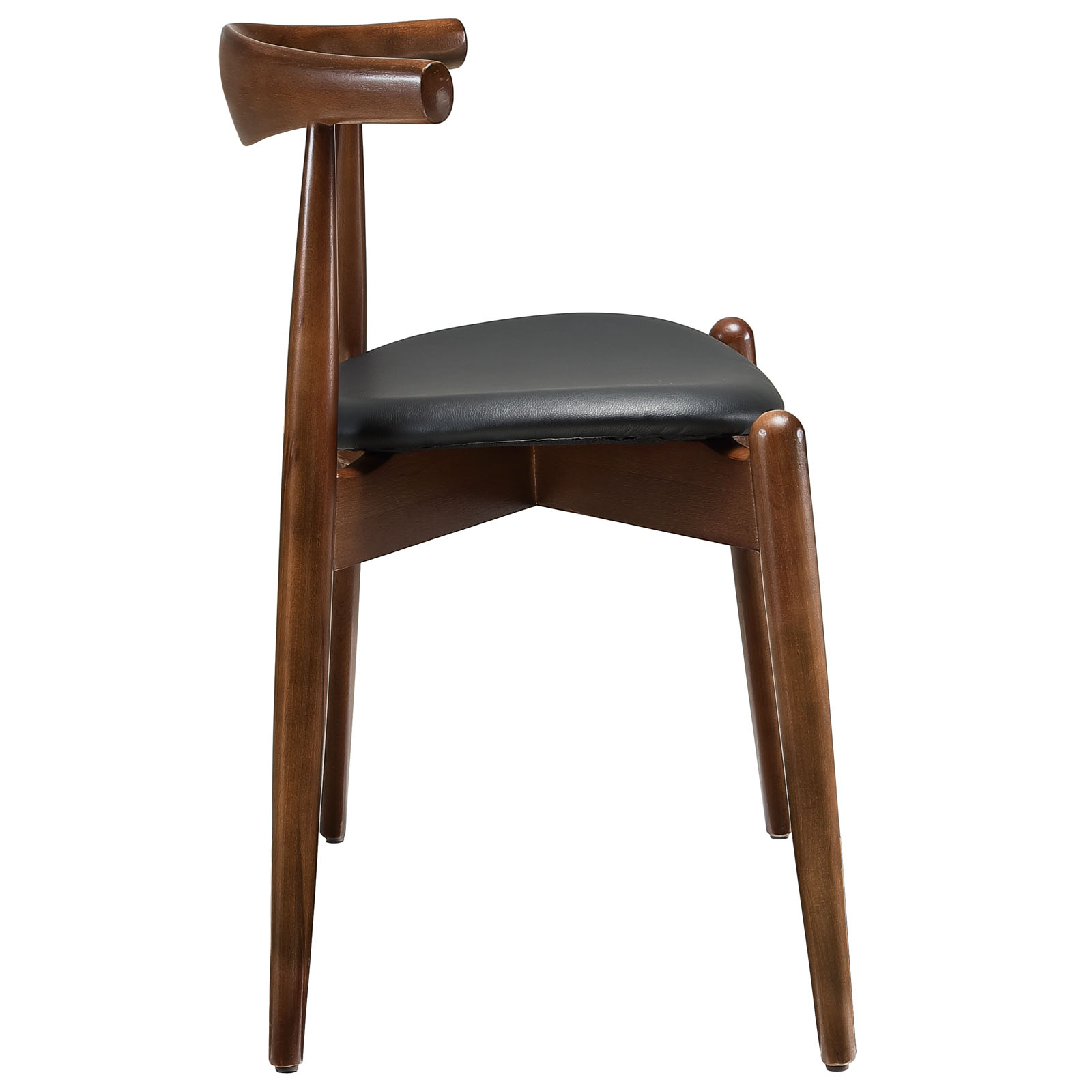 Stalwart Dining Side Chair in Dark Walnut and Black by Modway - Image 3