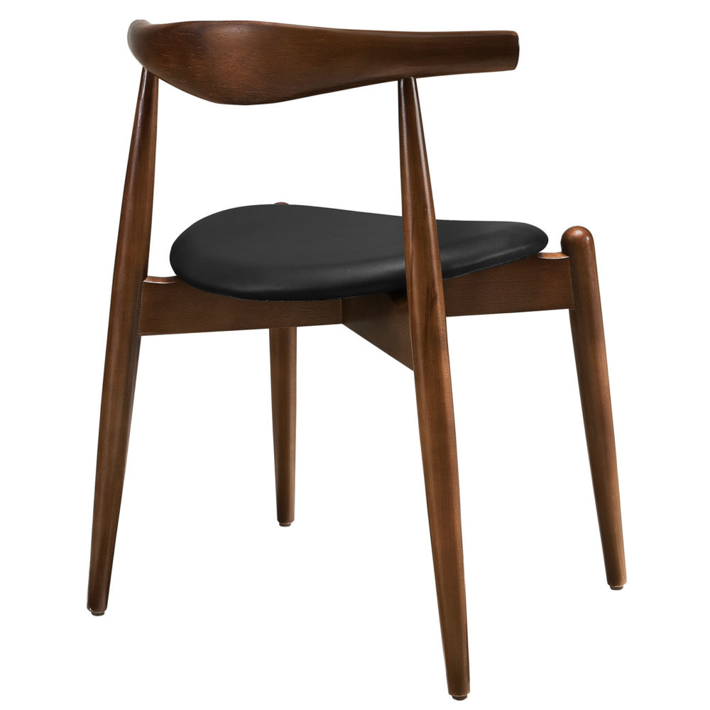 Stalwart Dining Side Chair in Dark Walnut and Black by Modway - Image 4