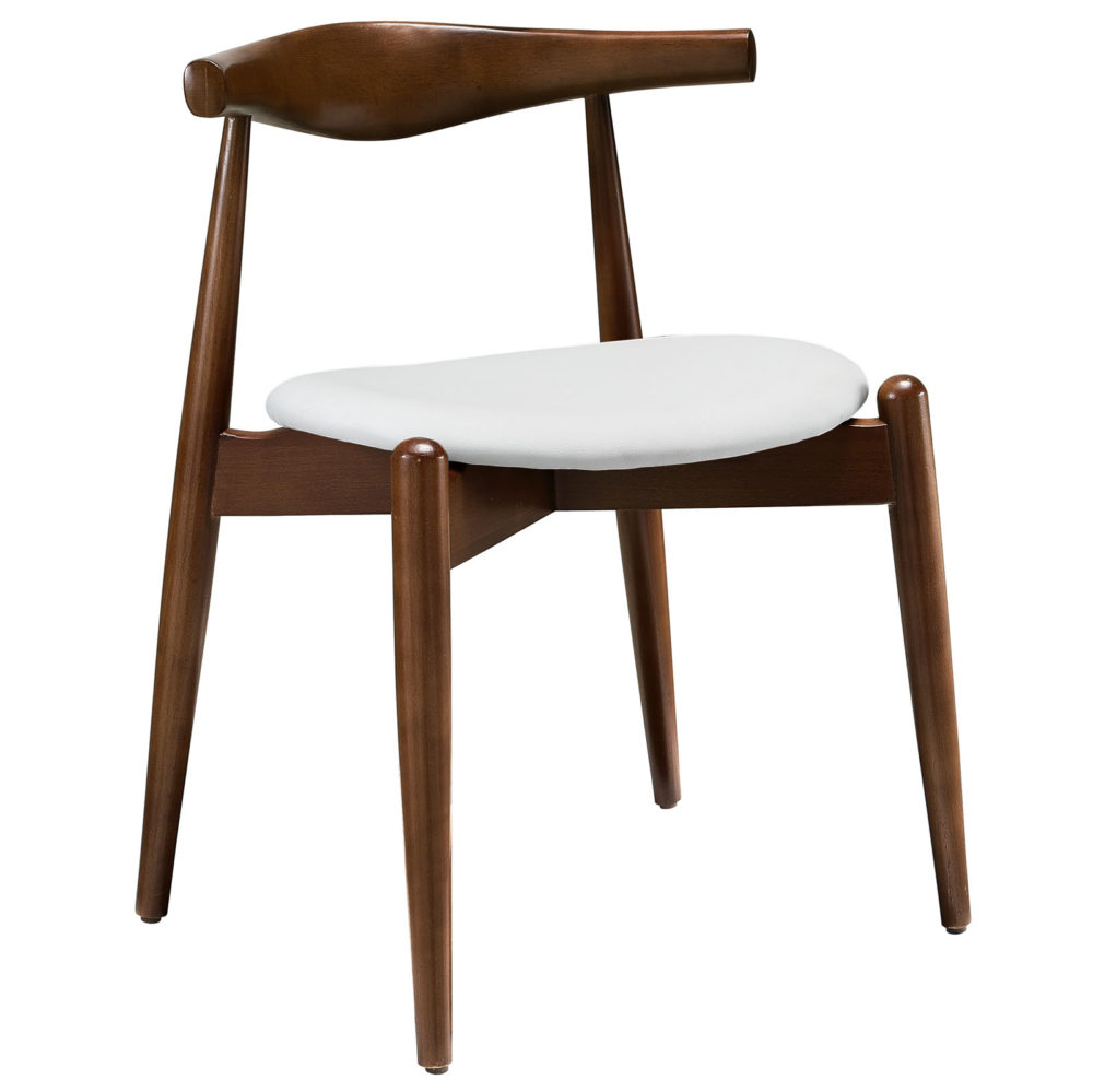 Stalwart Dining Side Chair in Walnut and White by Modway - Image 2