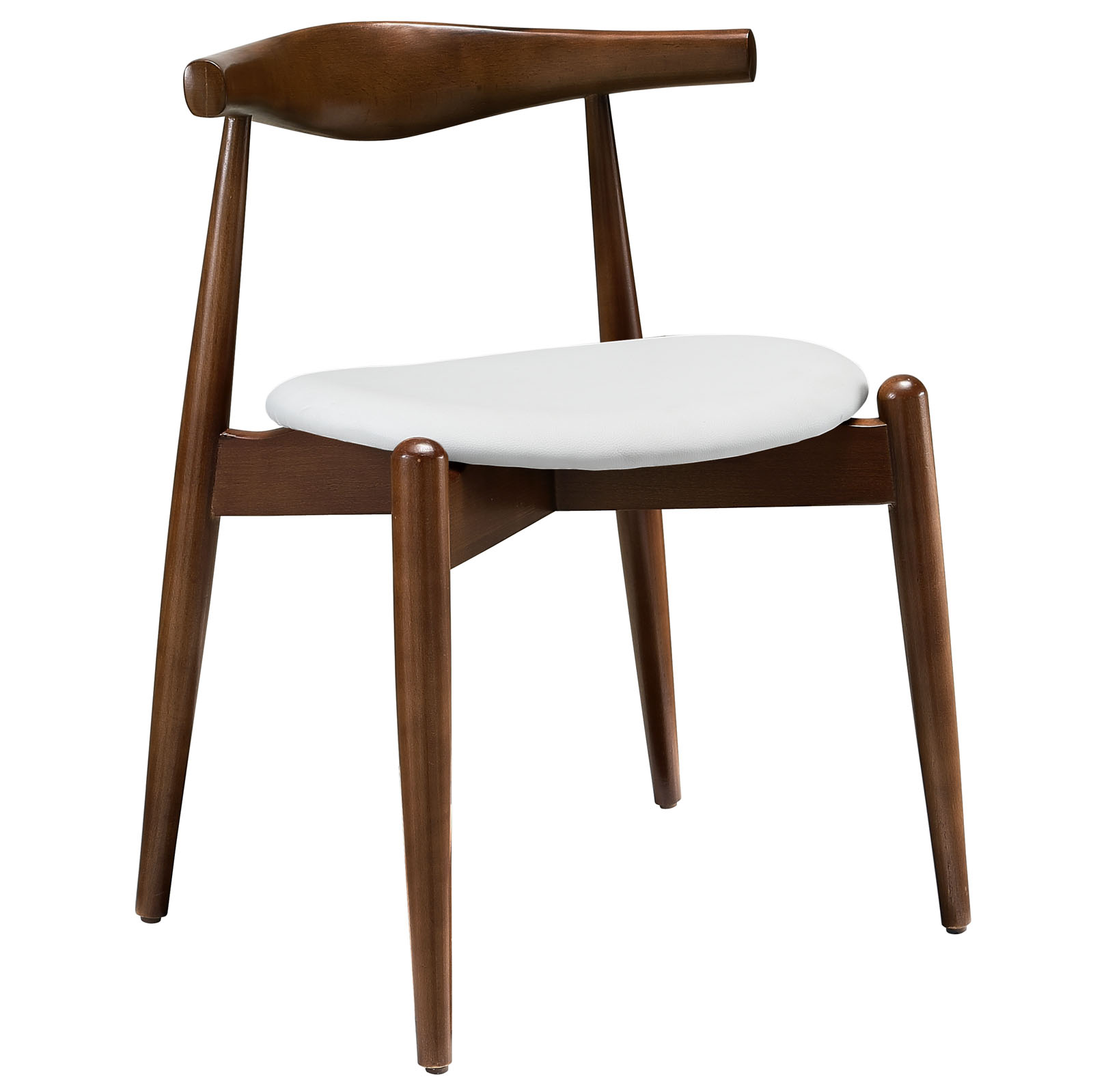 Stalwart Dining Side Chair in Walnut and White by Modway - Image 2