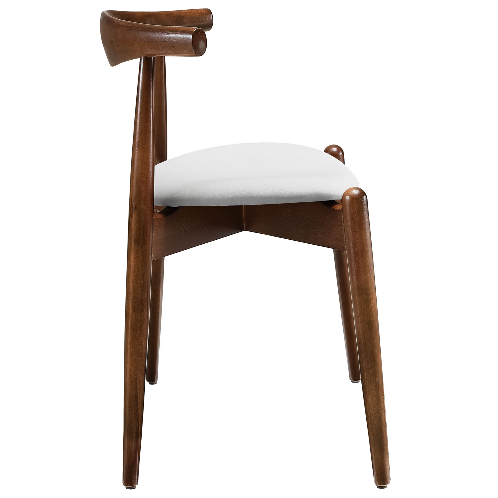 Stalwart Dining Side Chair in Walnut and White by Modway - Image 3