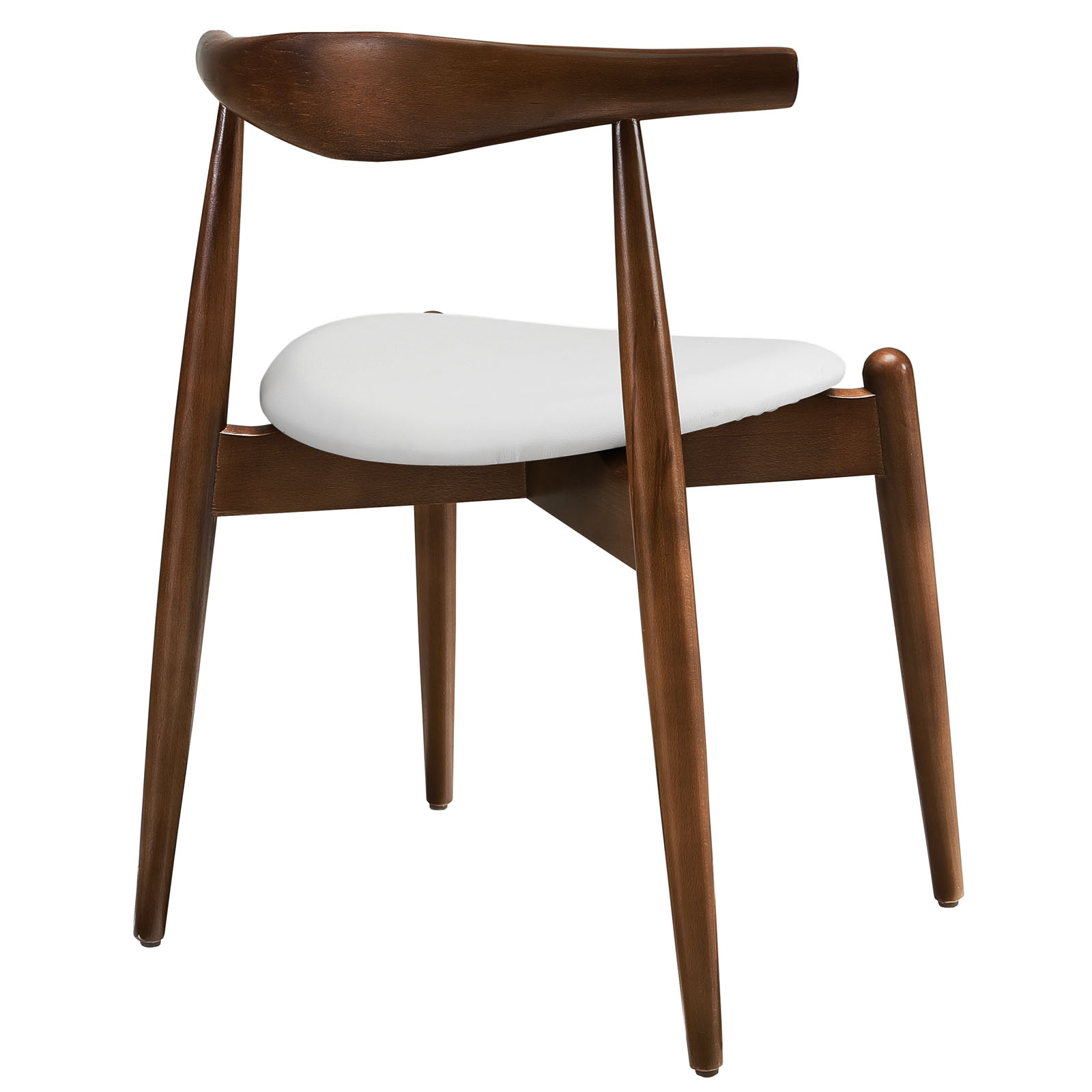 Stalwart Dining Side Chair in Walnut and White by Modway - Image 4