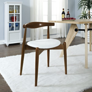 Stalwart Dining Side Chair in Walnut and White by Modway