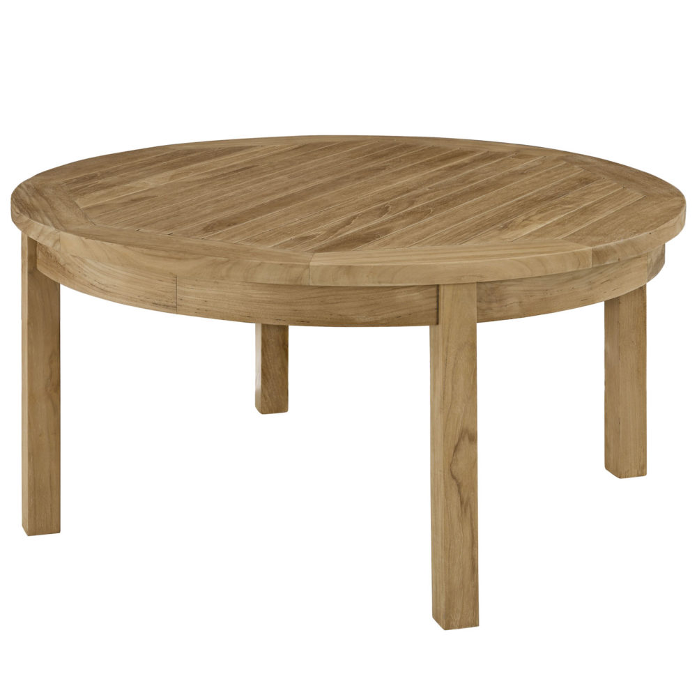 Marina Outdoor Patio Teak Round Coffee Table by Modway - Image 2