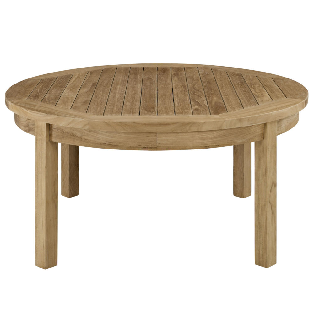 Marina Outdoor Patio Teak Round Coffee Table by Modway - Image 3