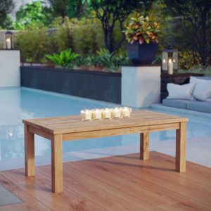 Marina Outdoor Patio Teak Rectangle Coffee Table by Modway