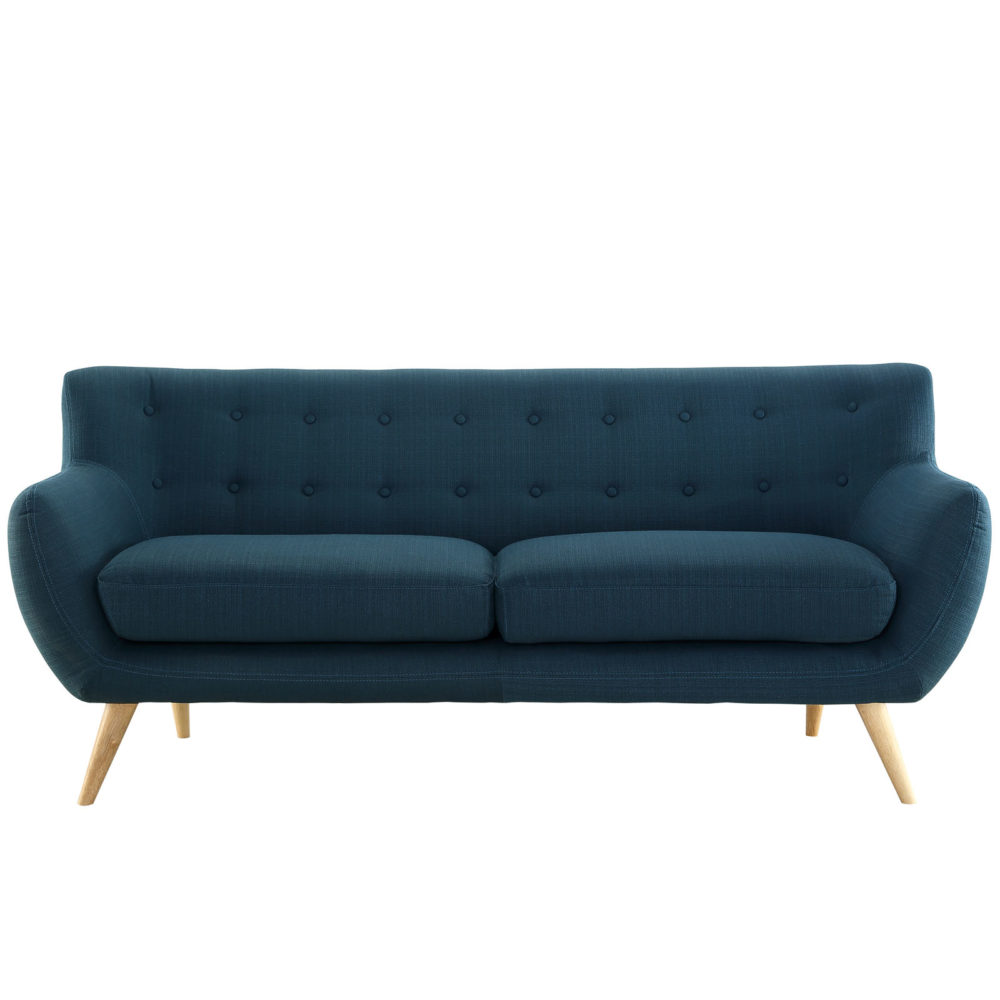 Remark Upholstered Fabric Sofa in Azure by Modway - Image 2