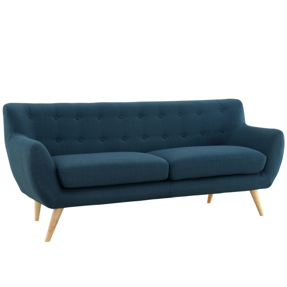 Remark Upholstered Fabric Sofa in Azure by Modway - Image 3