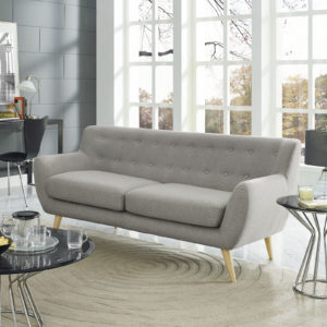 Remark Upholstered Fabric Sofa in Light Gray by Modway