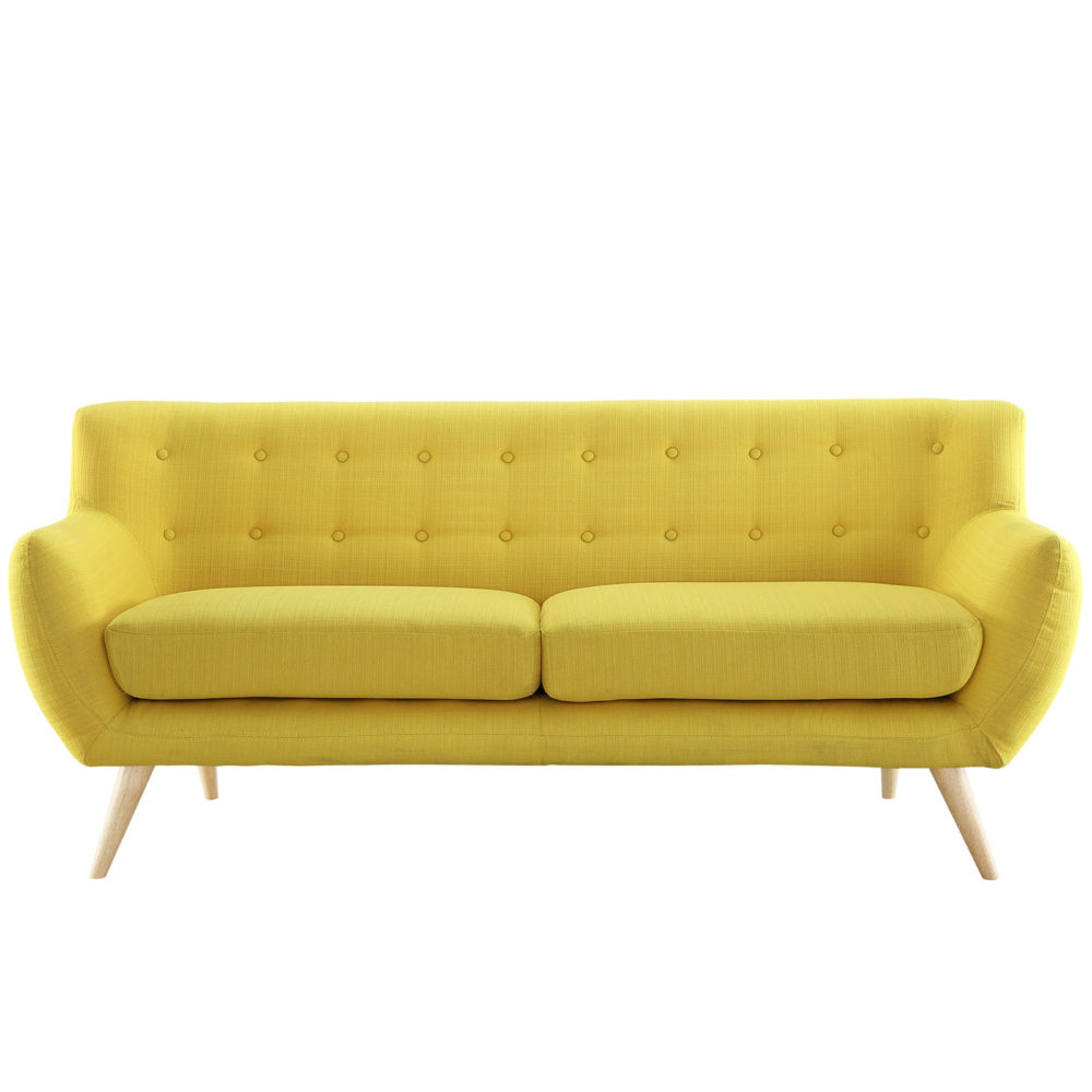 Remark Upholstered Fabric Sofa in Sunny Yellow by Modway - Image 2