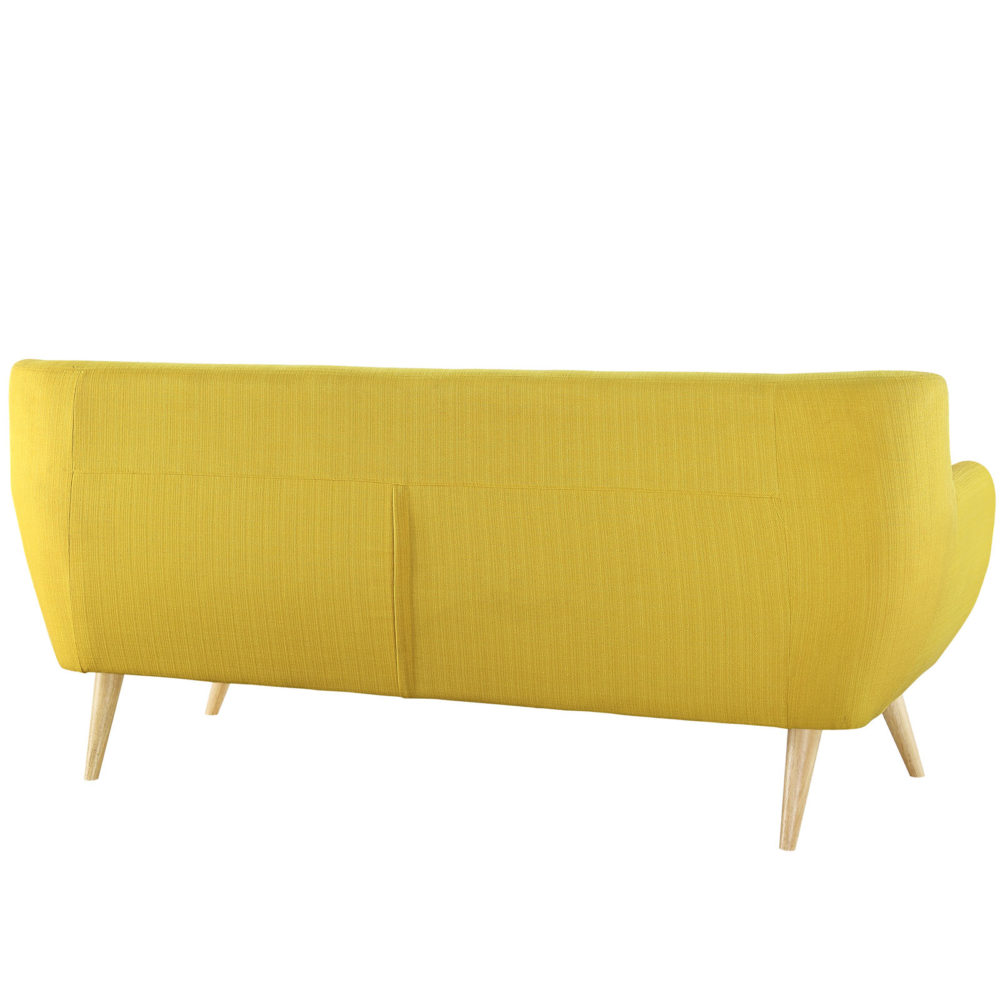Remark Upholstered Fabric Sofa in Sunny Yellow by Modway - Image 4