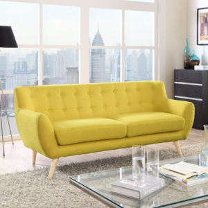 Remark Upholstered Fabric Sofa in Sunny Yellow by Modway