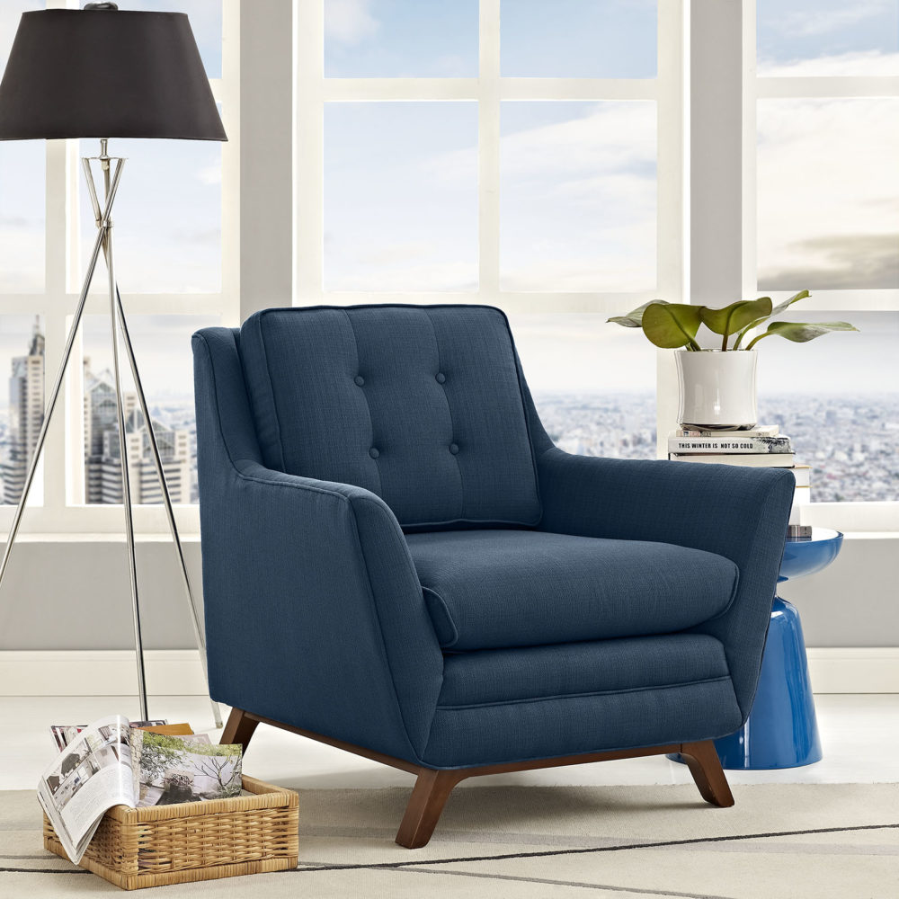 Beguile Upholstered Fabric Armchair in Azure by Modway
