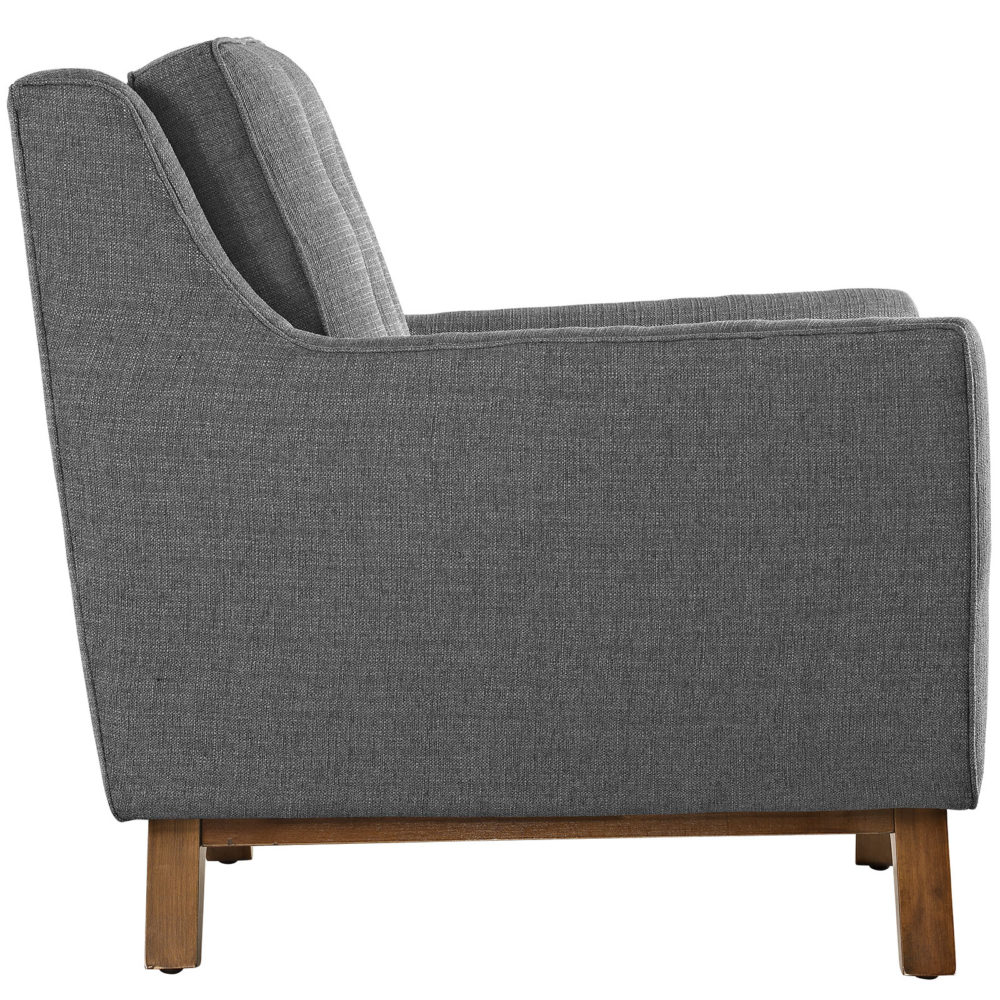 Beguile Upholstered Fabric Armchair in Gray by Modway - Image 3