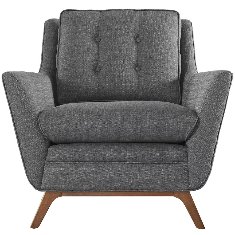 Beguile Upholstered Fabric Armchair in Gray by Modway - Image 5