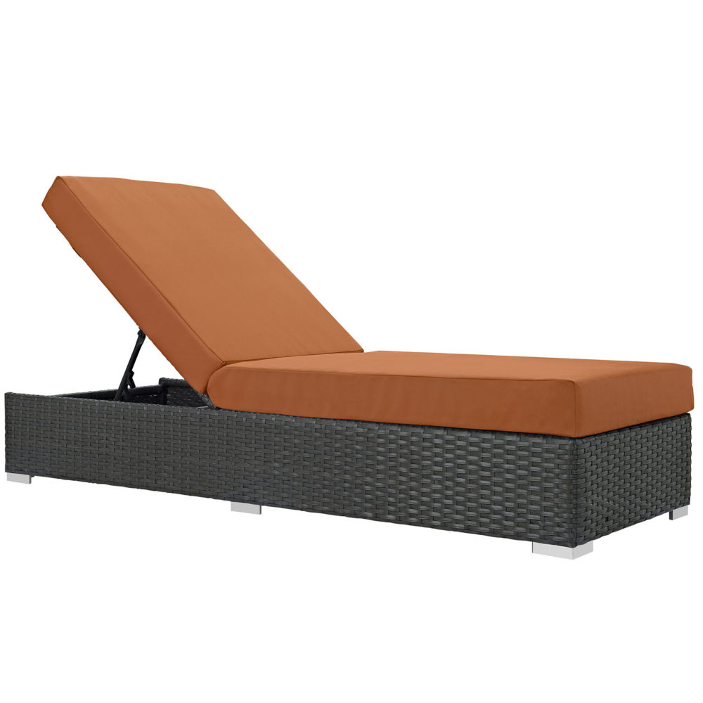 Sojourn Outdoor Patio Sunbrella Chaise Lounge in Canvas Tuscan by Modway - Image 2