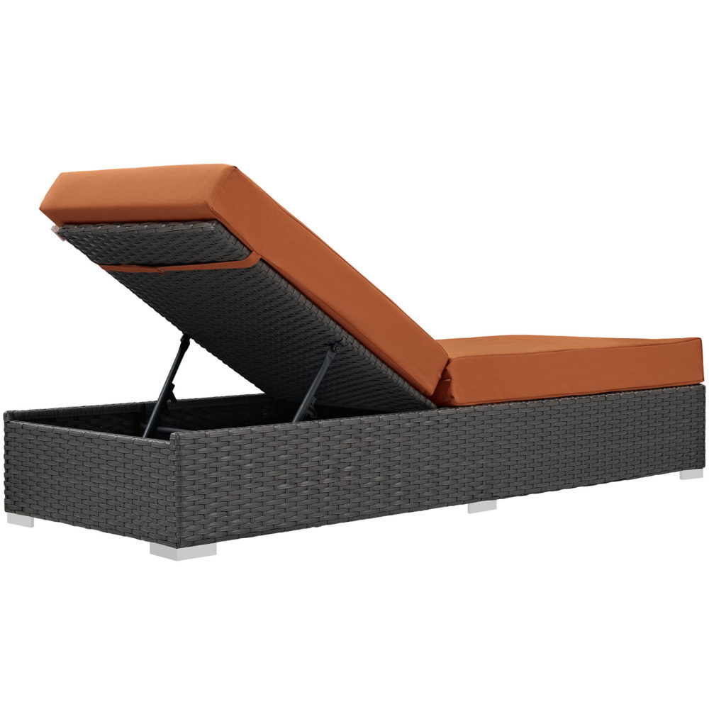 Sojourn Outdoor Patio Sunbrella Chaise Lounge in Canvas Tuscan by Modway - Image 4