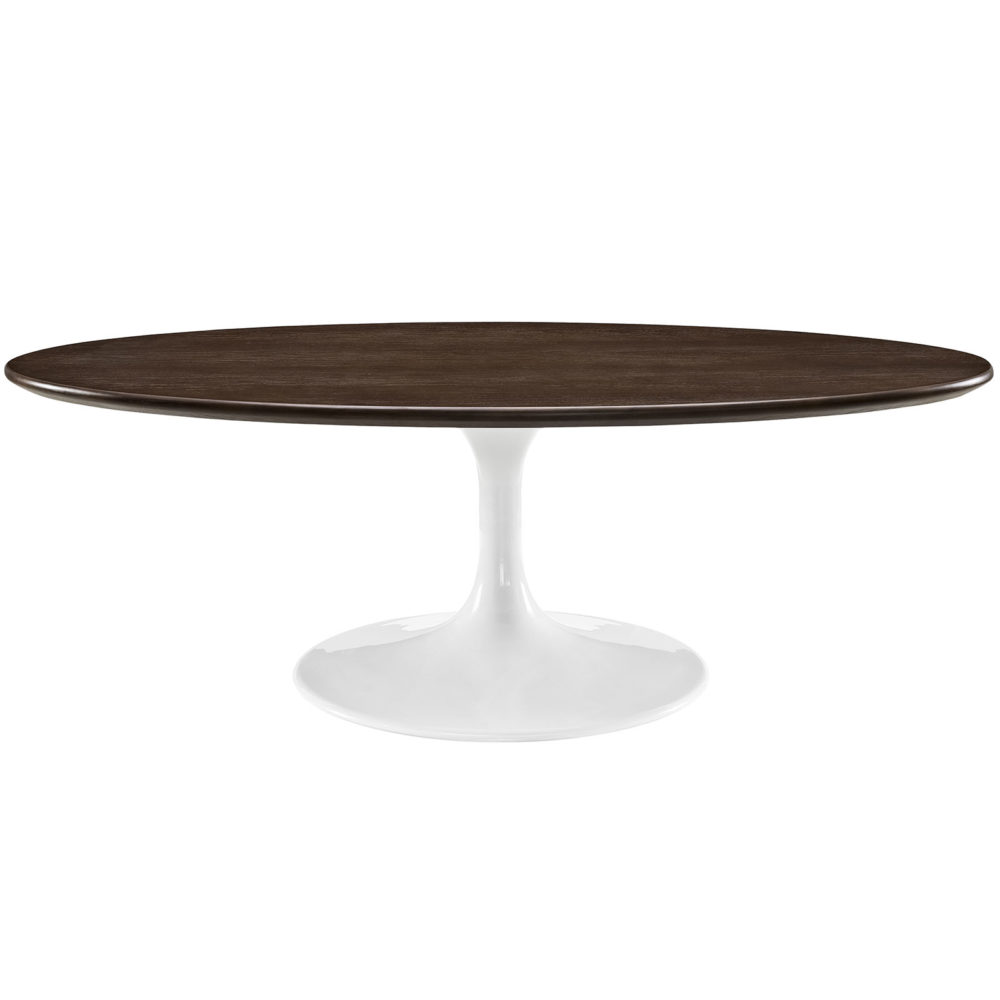 Lippa 48" Oval Shaped Walnut Coffee Table in Walnut by Modway - Image 2