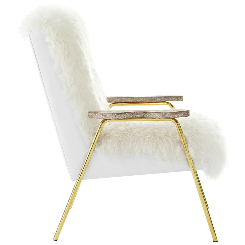 Sprint Sheepskin Armchair in Brown White by Modway - Image 3