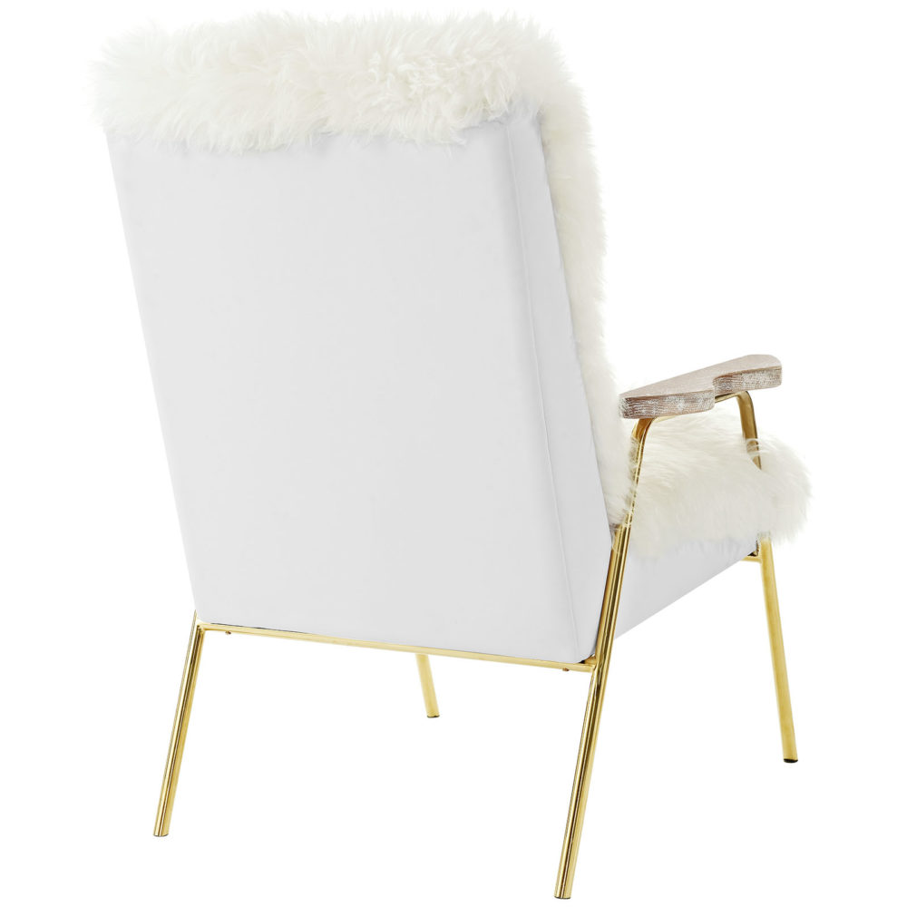 Sprint Sheepskin Armchair in Brown White by Modway - Image 4