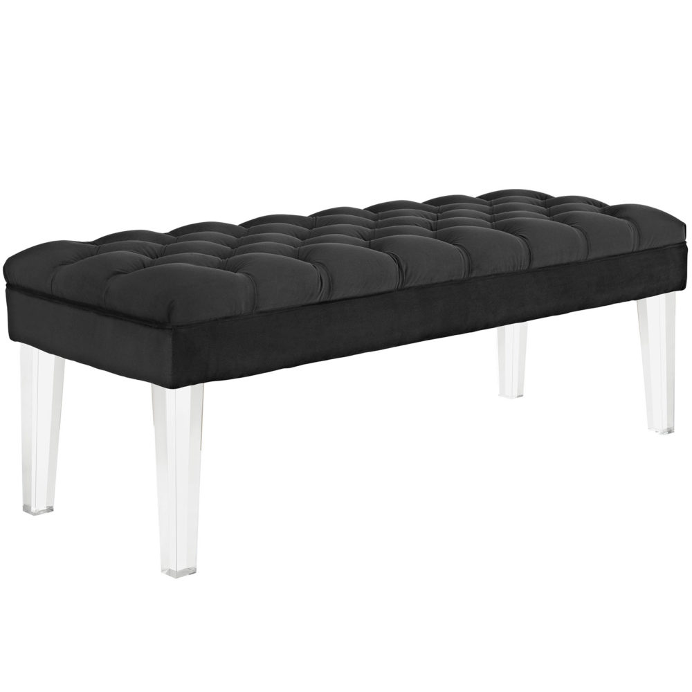 Valet Velvet Bench in Black by Modway - Image 2