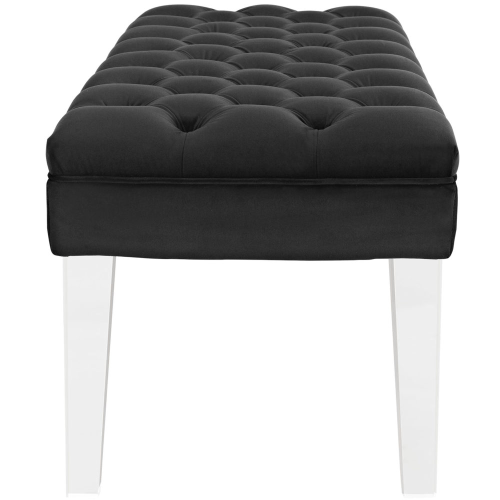 Valet Velvet Bench in Black by Modway - Image 3