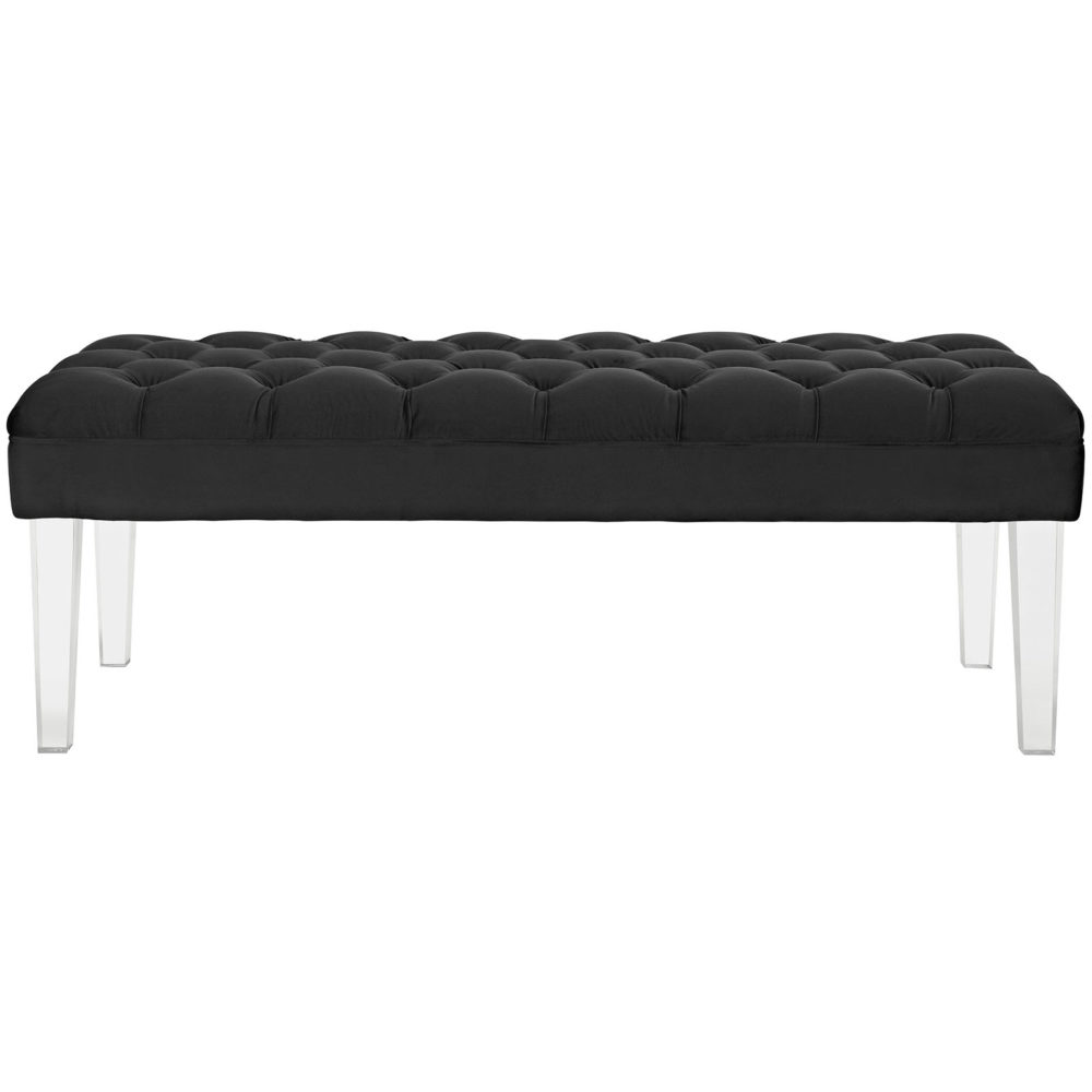 Valet Velvet Bench in Black by Modway - Image 4
