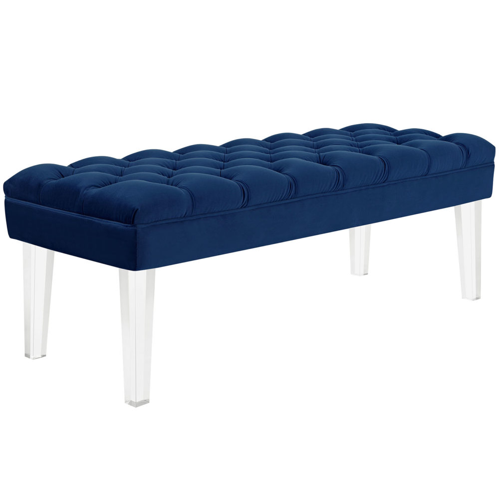 Valet Velvet Bench in Navy by Modway - Image 2