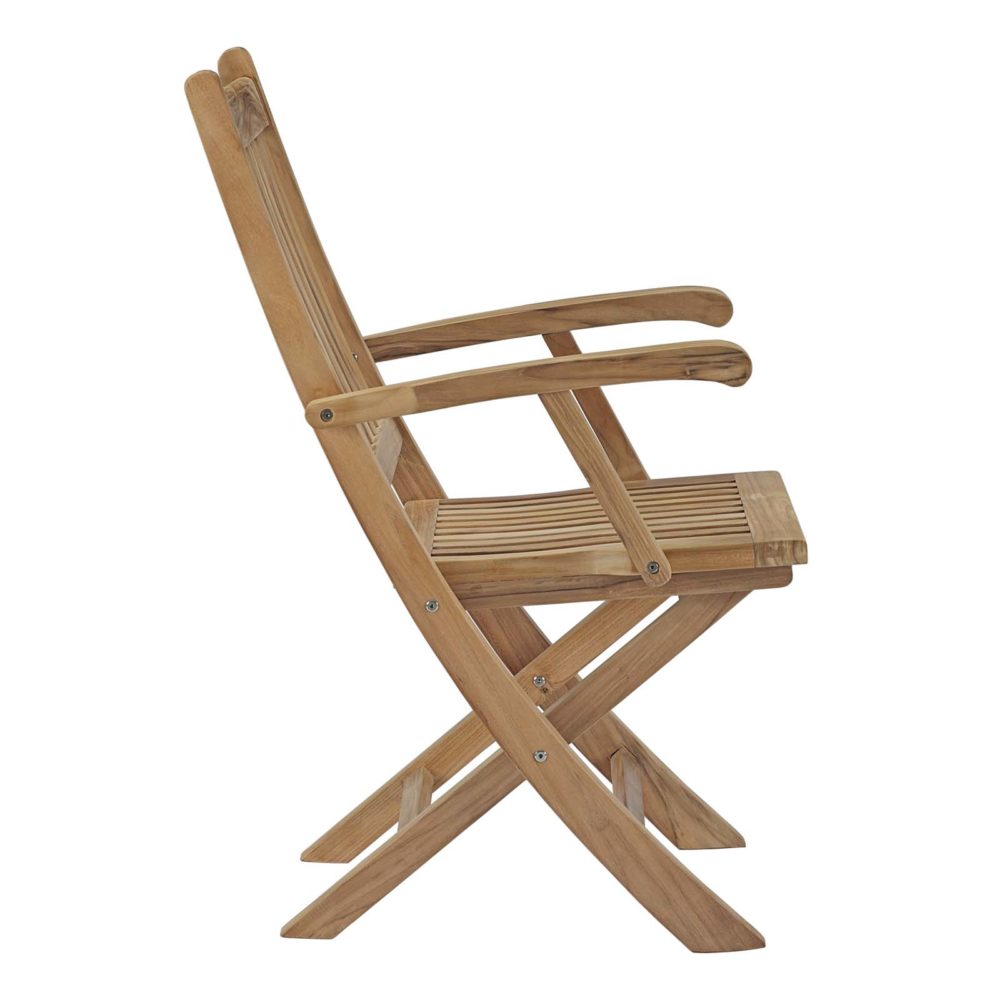 Marina Outdoor Patio Teak Folding Chair in Natural by Modway - Image 3