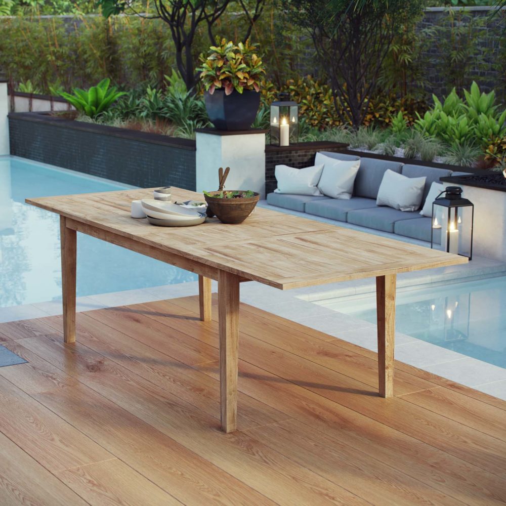Marina Extendable Outdoor Teak Dining Table by Modway