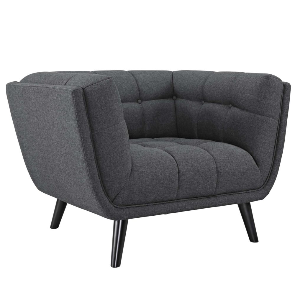 Bestow Upholstered Fabric Armchair in Gray by Modway - Image 2