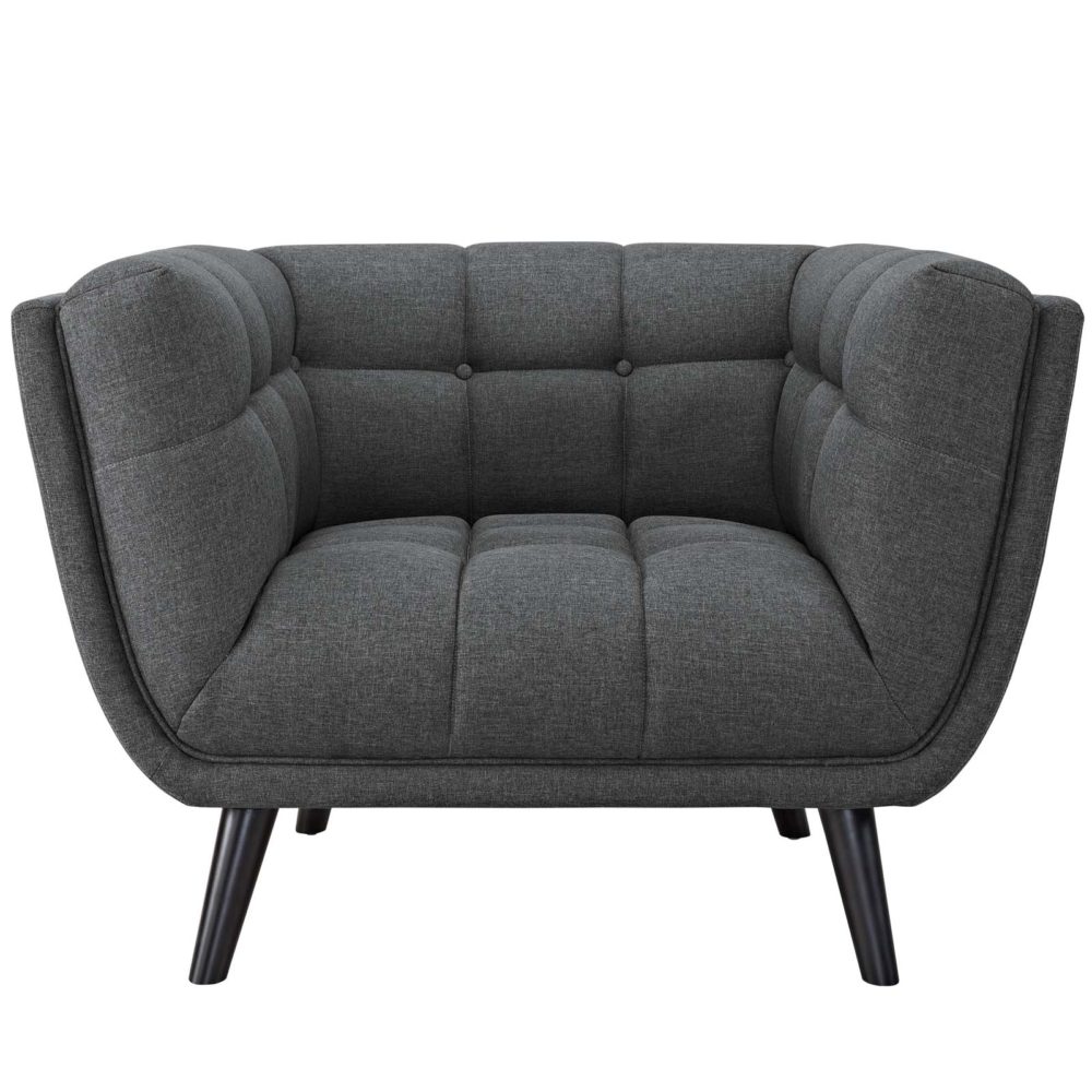 Bestow Upholstered Fabric Armchair in Gray by Modway - Image 4