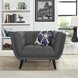 Bestow Upholstered Fabric Armchair in Gray by Modway