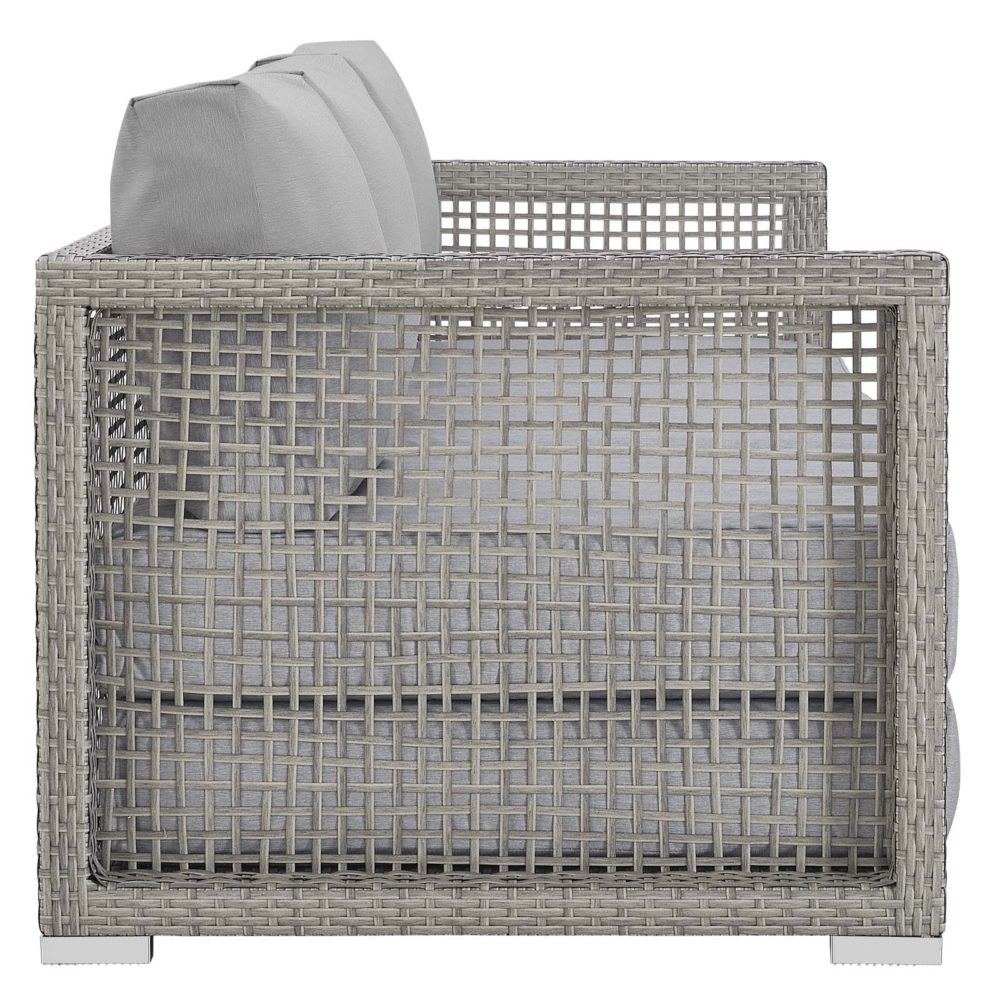 Aura Patio Wicker Rattan Sofa in Gray by Modway - Image 3