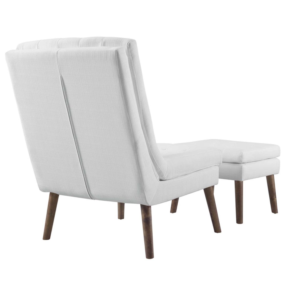 Modify Upholstered Lounge Chair and Ottoman in White by Modway - Image 4