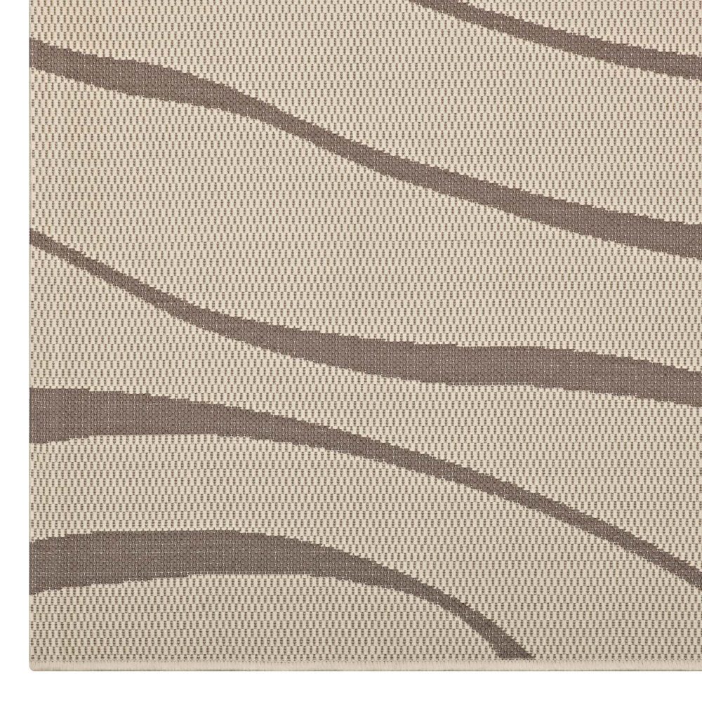 Surge Swirl Abstract 8 x 10 Indoor and Outdoor Rug in Light and Dark Beige by Modway - Image 2