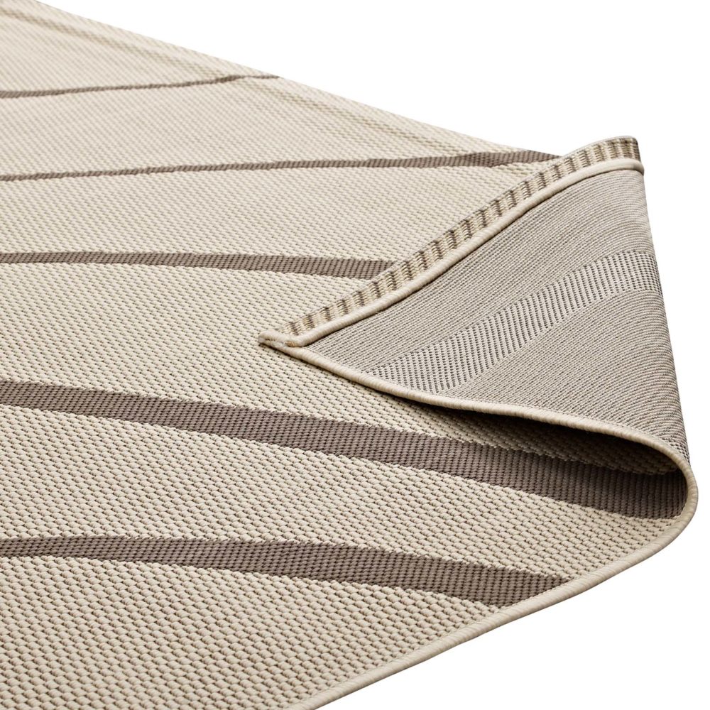 Surge Swirl Abstract 8 x 10 Indoor and Outdoor Rug in Light and Dark Beige by Modway - Image 4