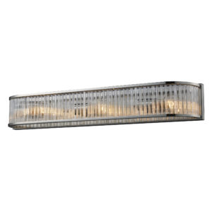 Braxton 3-Light Vanity in Polished Nickel and Ribbed Glass Rods by ELK Lighting