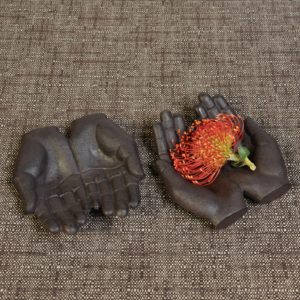 Black Cast Iron Hands Tray by HomArt