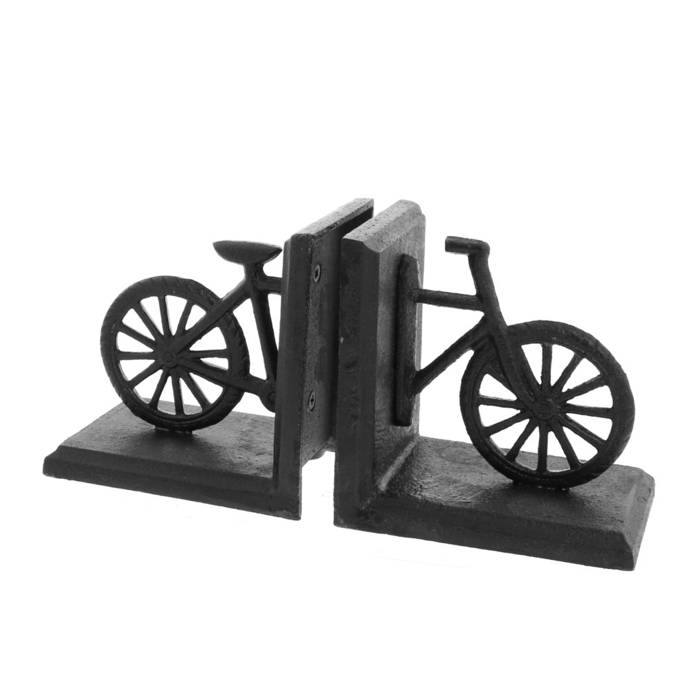 Black Cast Iron Bicycle Bookends by HomArt - Image 3