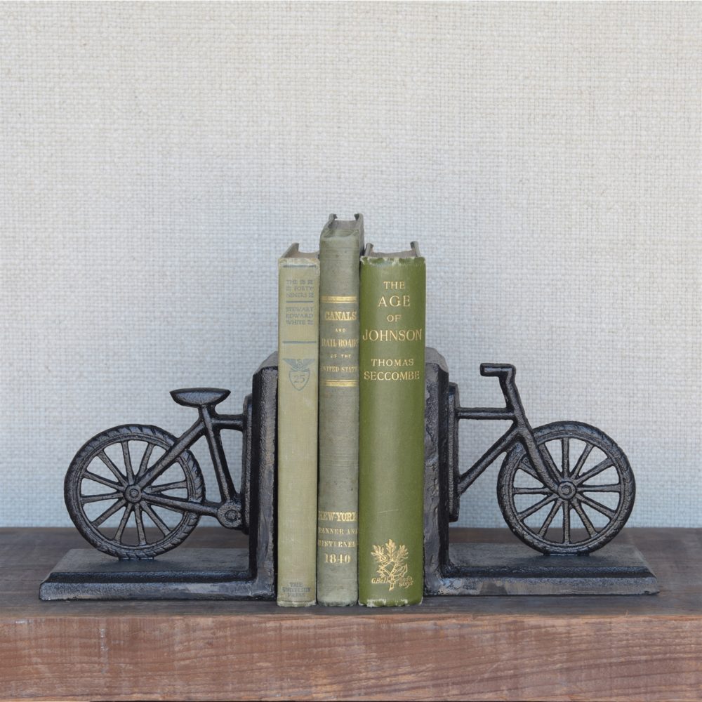 Black Cast Iron Bicycle Bookends by HomArt