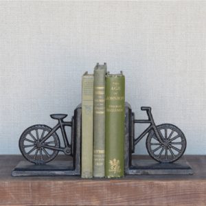 Black Cast Iron Bicycle Bookends by HomArt